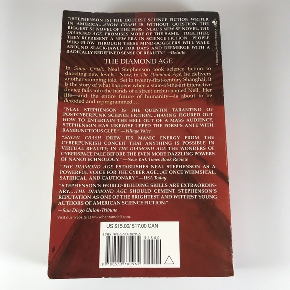 The Diamond Age Neal Stephenson Paperback Bantam USA - Picture 4 of 6